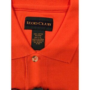 Izod Club Polo Shirt 100% Cotton Large, New With Tags Orange "Addison Reserve St